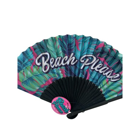 BEACH PLEASE Tropical Full Size Fan NEW NWT - Picture 4 of 4